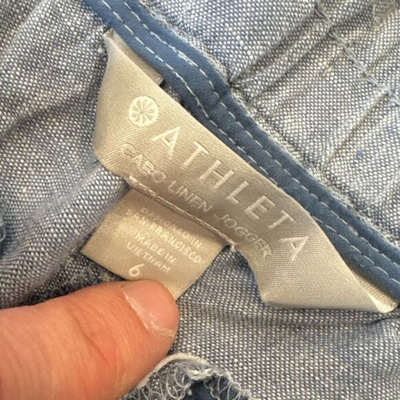 Athleta Cabo Linen pants Blue size 6 - Picture 2 of 4